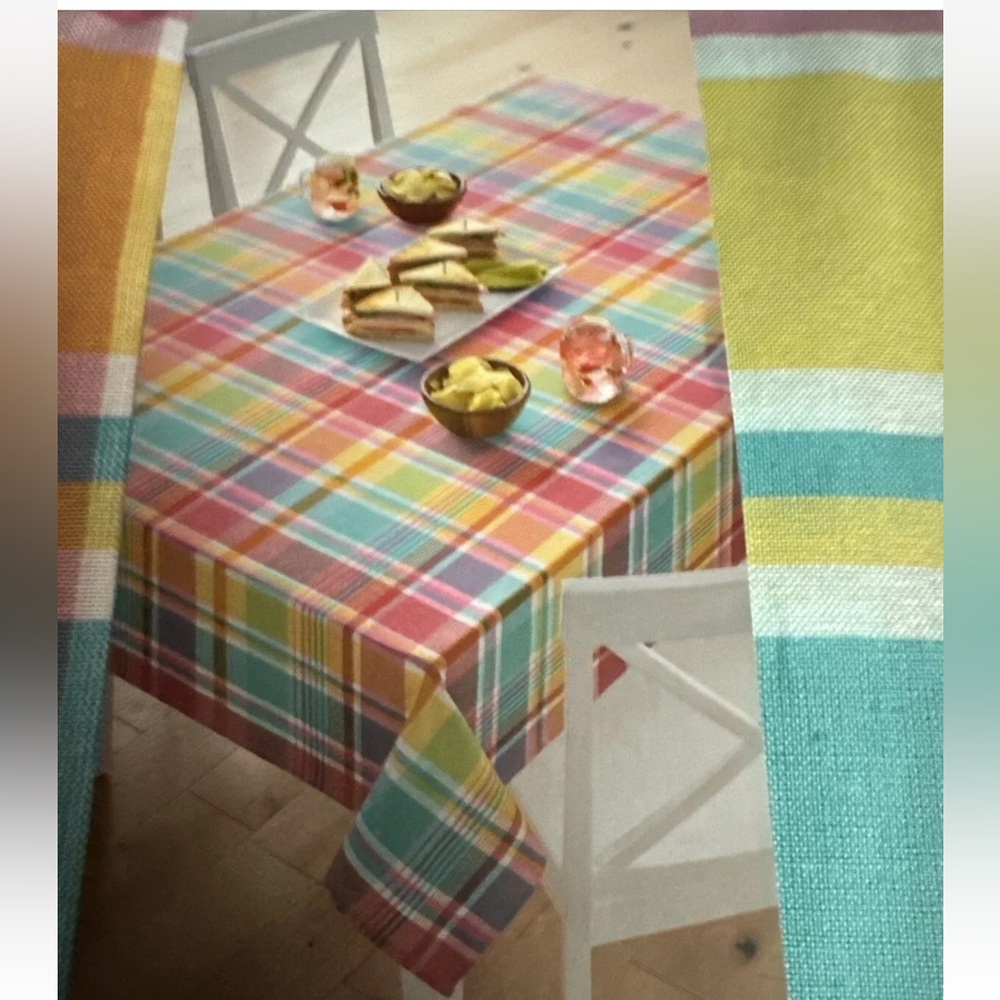 NWT Celebrate Together Oblong Tablecloth 60X102 Multicolor Farmhouse ShabbyChic
